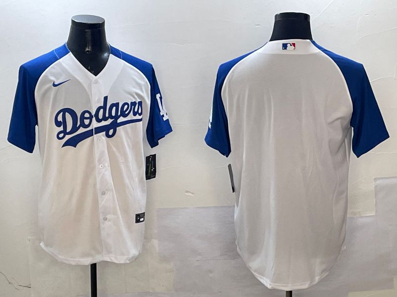 Men Los Angeles Dodgers Blank White blue Game 2025 Nike MLB Jersey style 1